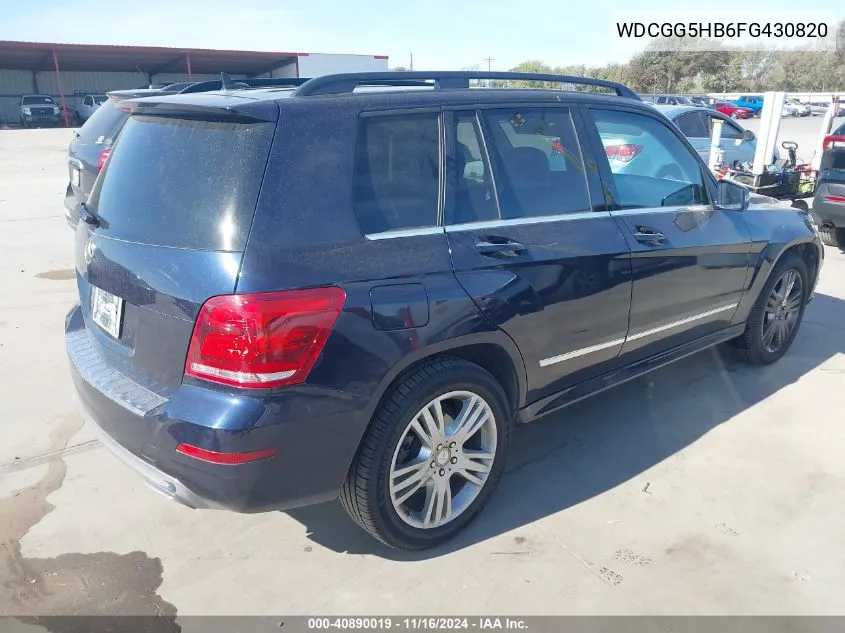 2015 Mercedes-Benz Glk 350 VIN: WDCGG5HB6FG430820 Lot: 40890019