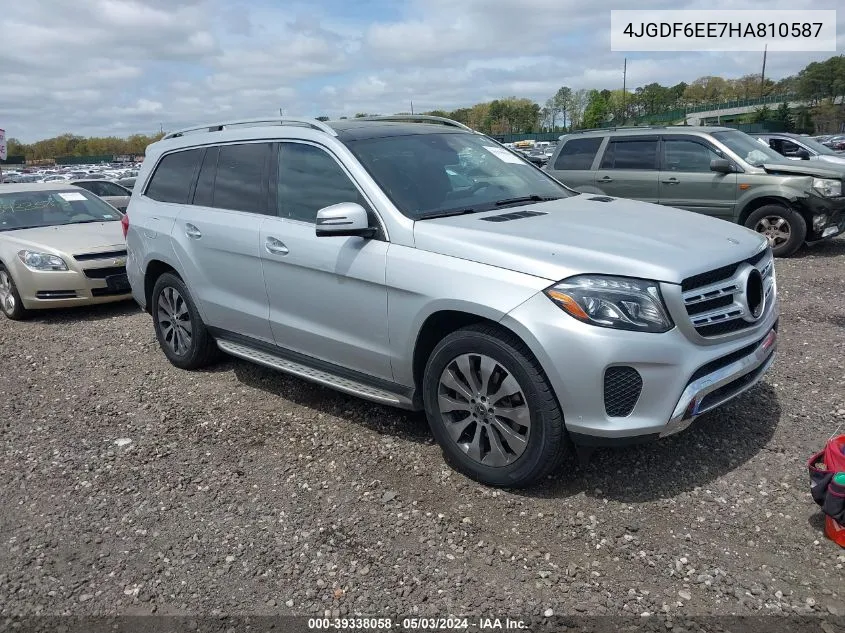 2017 Mercedes-Benz Gls 450 4Matic VIN: 4JGDF6EE7HA810587 Lot: 39338058