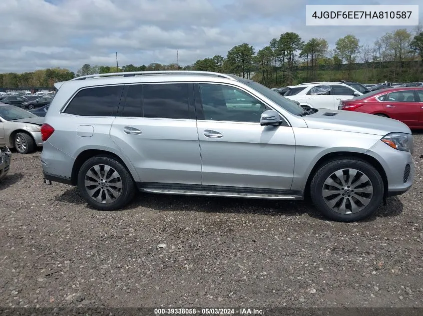 2017 Mercedes-Benz Gls 450 4Matic VIN: 4JGDF6EE7HA810587 Lot: 39338058