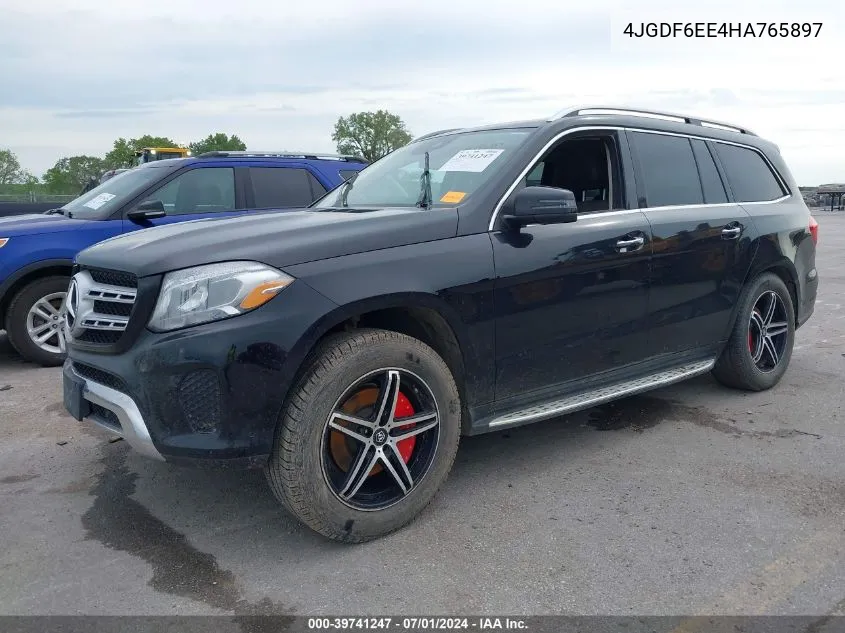 2017 Mercedes-Benz Gls 450 4Matic VIN: 4JGDF6EE4HA765897 Lot: 39741247