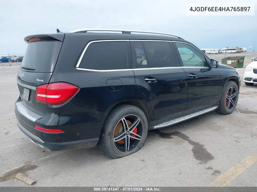 2017 Mercedes-Benz Gls 450 4Matic VIN: 4JGDF6EE4HA765897 Lot: 39741247