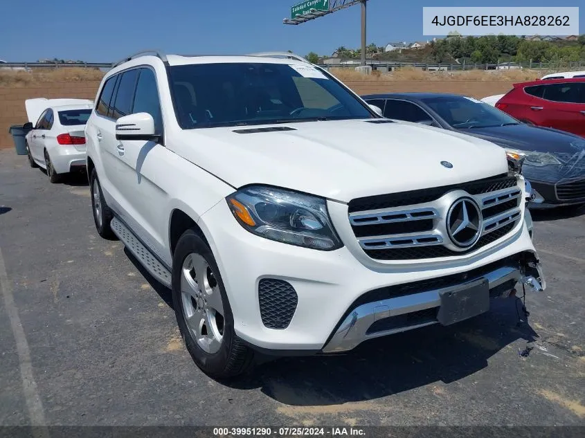 2017 Mercedes-Benz Gls 450 4Matic VIN: 4JGDF6EE3HA828262 Lot: 39951290