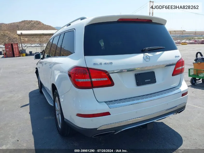 2017 Mercedes-Benz Gls 450 4Matic VIN: 4JGDF6EE3HA828262 Lot: 39951290