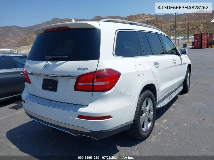 2017 Mercedes-Benz Gls 450 4Matic VIN: 4JGDF6EE3HA828262 Lot: 39951290