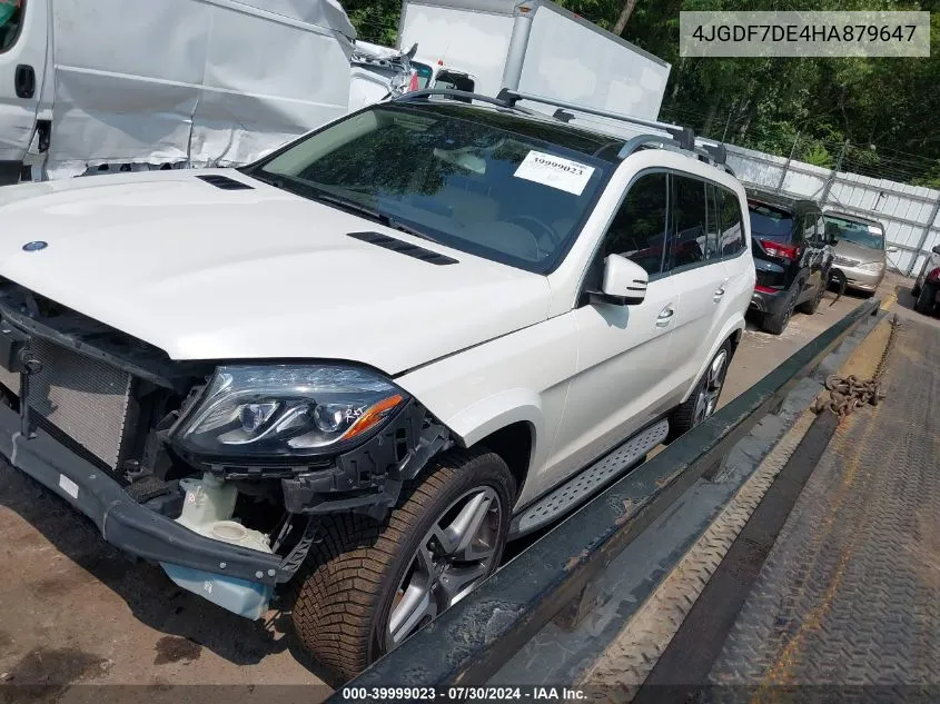 2017 Mercedes-Benz Gls 550 4Matic VIN: 4JGDF7DE4HA879647 Lot: 39999023