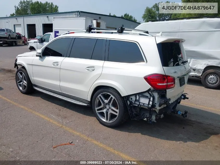 2017 Mercedes-Benz Gls 550 4Matic VIN: 4JGDF7DE4HA879647 Lot: 39999023