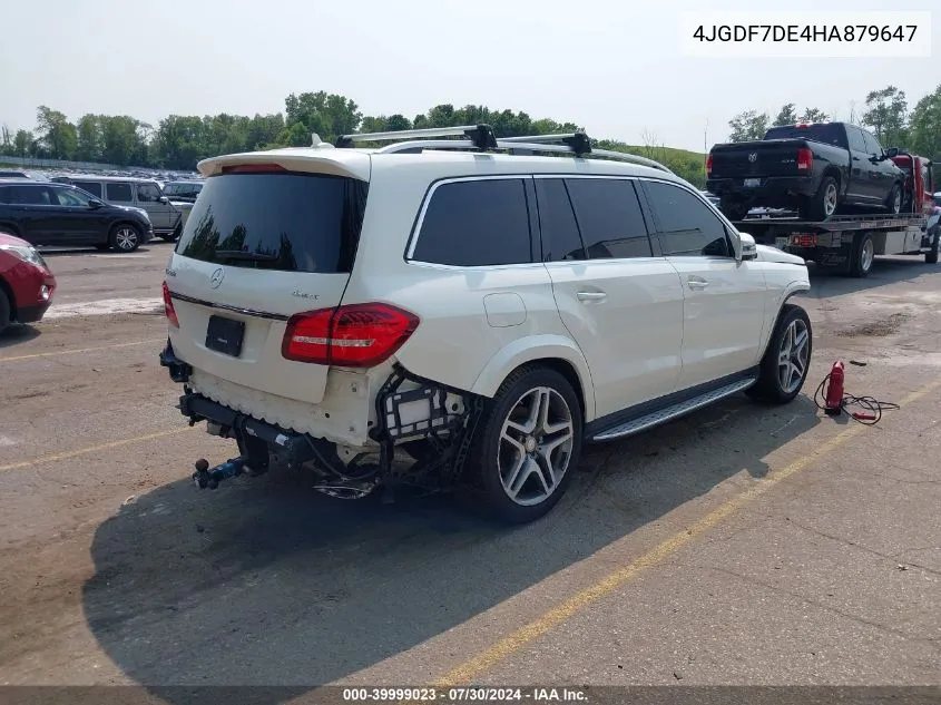 2017 Mercedes-Benz Gls 550 4Matic VIN: 4JGDF7DE4HA879647 Lot: 39999023