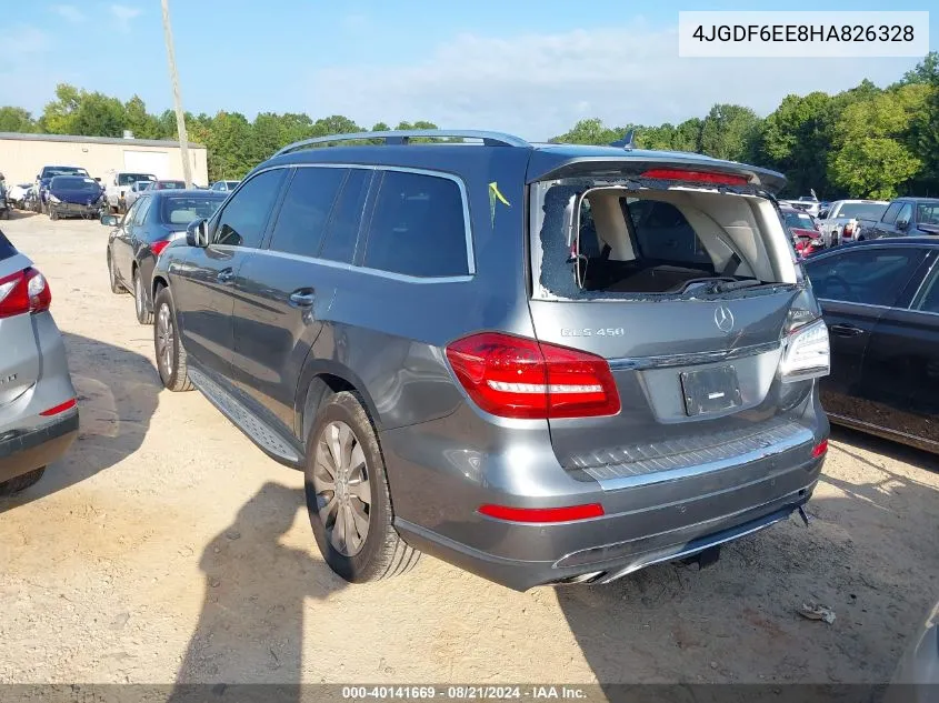 2017 Mercedes-Benz Gls 450 4Matic VIN: 4JGDF6EE8HA826328 Lot: 40141669