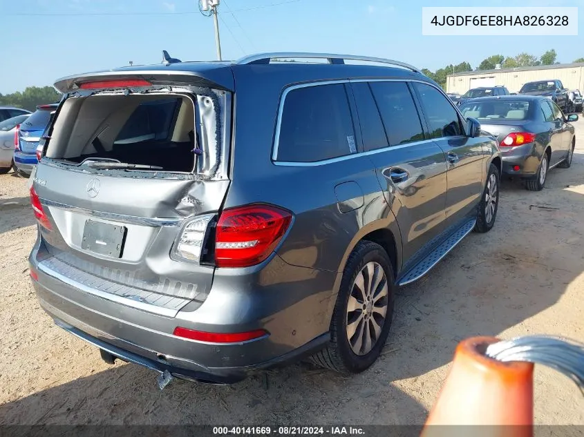 2017 Mercedes-Benz Gls 450 4Matic VIN: 4JGDF6EE8HA826328 Lot: 40141669