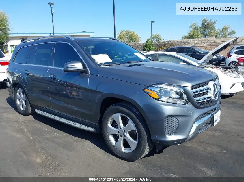 2017 Mercedes-Benz Gls 450 4Matic VIN: 4JGDF6EE0HA902253 Lot: 40151291