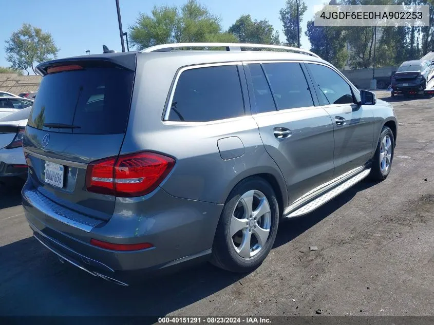 2017 Mercedes-Benz Gls 450 4Matic VIN: 4JGDF6EE0HA902253 Lot: 40151291