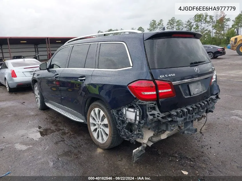 2017 Mercedes-Benz Gls 450 4Matic VIN: 4JGDF6EE6HA977779 Lot: 40182546