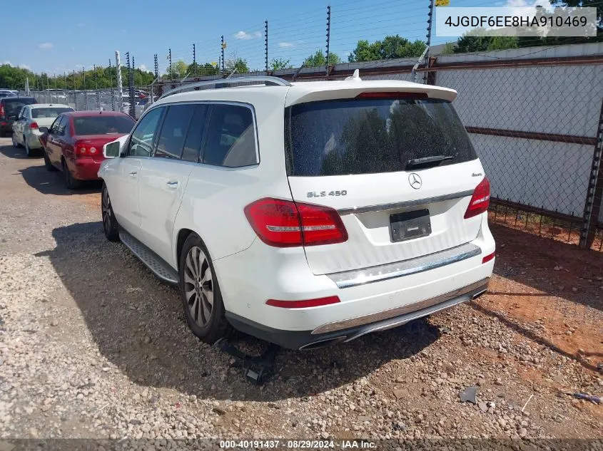 2017 Mercedes-Benz Gls 450 4Matic VIN: 4JGDF6EE8HA910469 Lot: 40191437