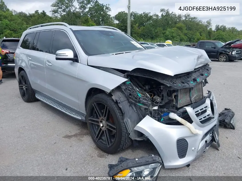 2017 Mercedes-Benz Gls 450 4Matic VIN: 4JGDF6EE3HA925199 Lot: 40235781