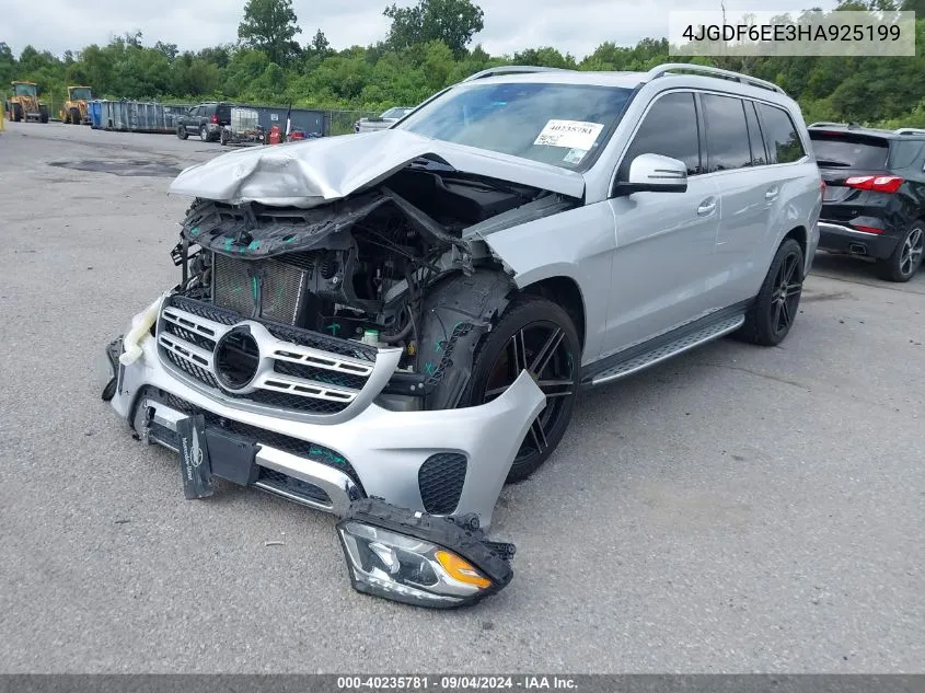 2017 Mercedes-Benz Gls 450 4Matic VIN: 4JGDF6EE3HA925199 Lot: 40235781