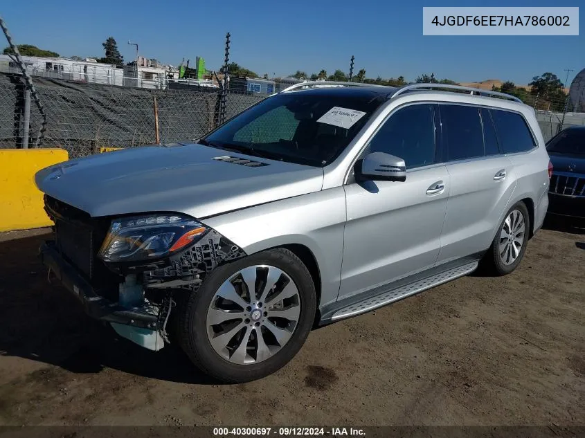 2017 Mercedes-Benz Gls 450 4Matic VIN: 4JGDF6EE7HA786002 Lot: 40300697