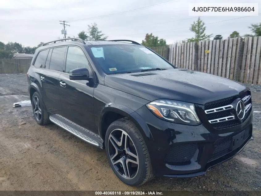 2017 Mercedes-Benz Gls 550 4Matic VIN: 4JGDF7DE6HA986604 Lot: 40365118