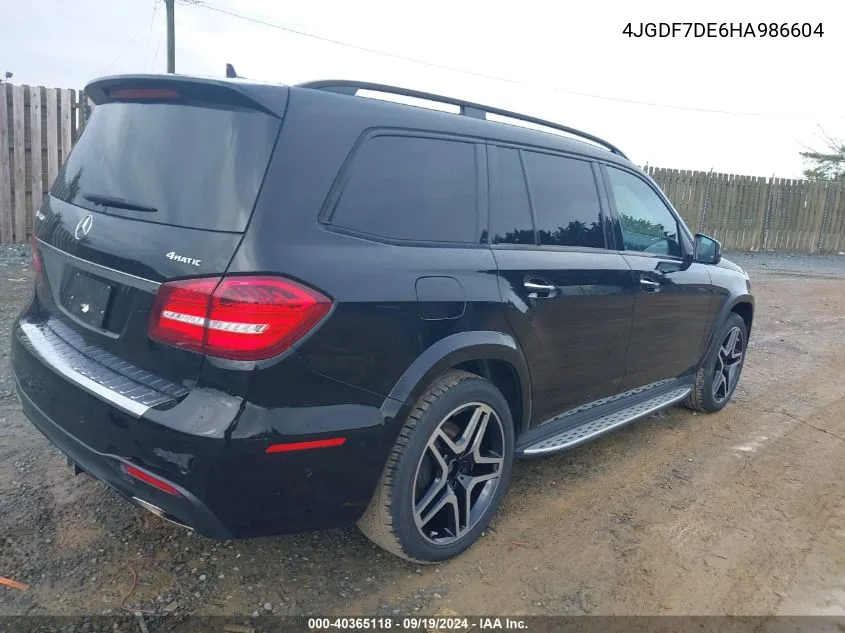 2017 Mercedes-Benz Gls 550 4Matic VIN: 4JGDF7DE6HA986604 Lot: 40365118