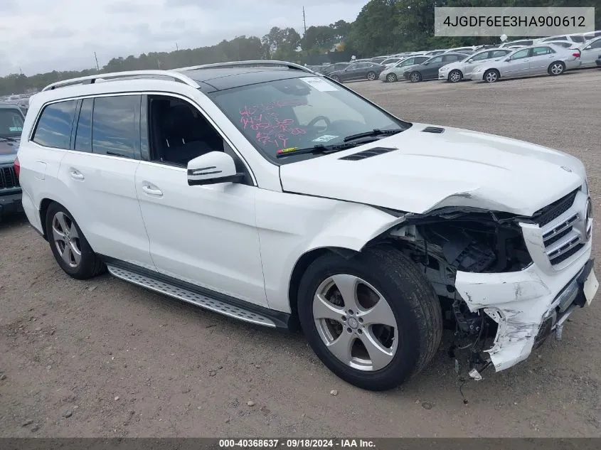 2017 Mercedes-Benz Gls 450 4Matic VIN: 4JGDF6EE3HA900612 Lot: 40368637