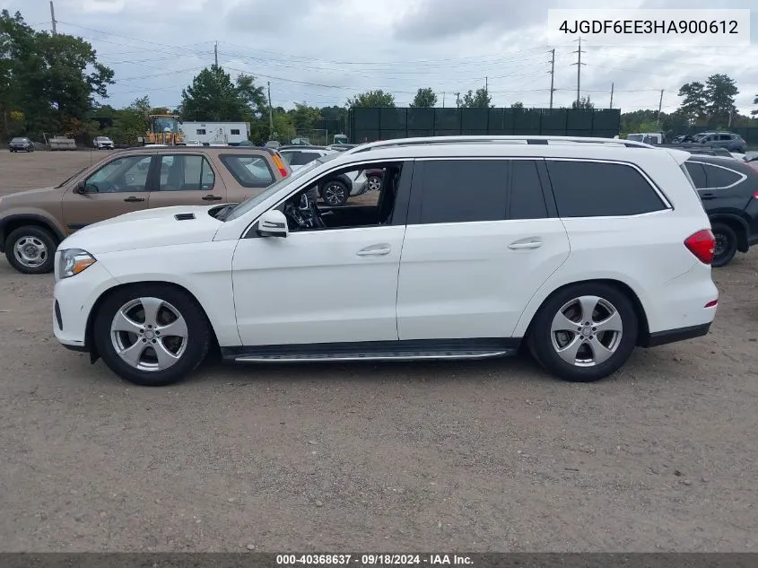 2017 Mercedes-Benz Gls 450 4Matic VIN: 4JGDF6EE3HA900612 Lot: 40368637