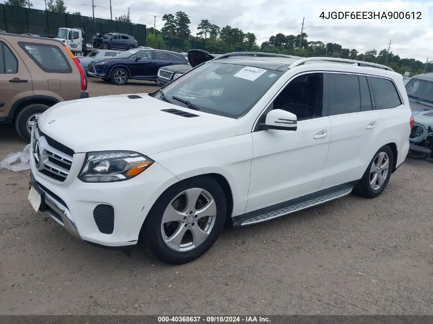 2017 Mercedes-Benz Gls 450 4Matic VIN: 4JGDF6EE3HA900612 Lot: 40368637