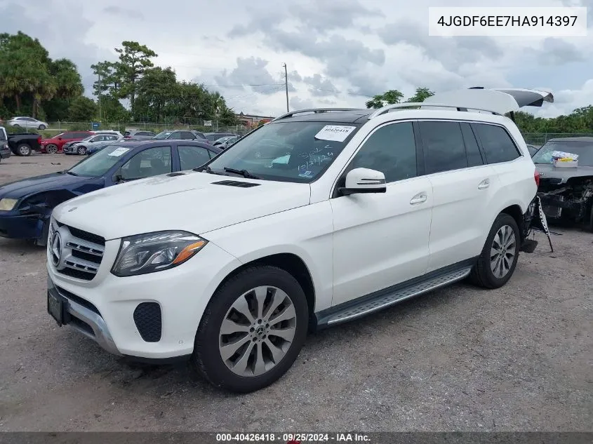 2017 Mercedes-Benz Gls 450 4Matic VIN: 4JGDF6EE7HA914397 Lot: 40426418