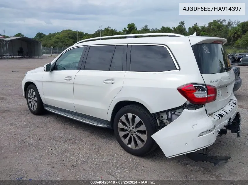 2017 Mercedes-Benz Gls 450 4Matic VIN: 4JGDF6EE7HA914397 Lot: 40426418