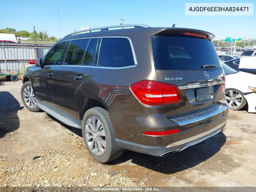 2017 Mercedes-Benz Gls 450 4Matic VIN: 4JGDF6EE3HA824471 Lot: 40448544