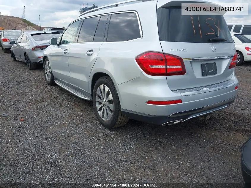 2017 Mercedes-Benz Gls 450 4Matic VIN: 4JGDF6EE4HA883741 Lot: 40461154