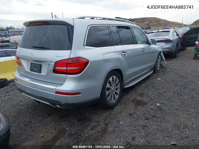 2017 Mercedes-Benz Gls 450 4Matic VIN: 4JGDF6EE4HA883741 Lot: 40461154