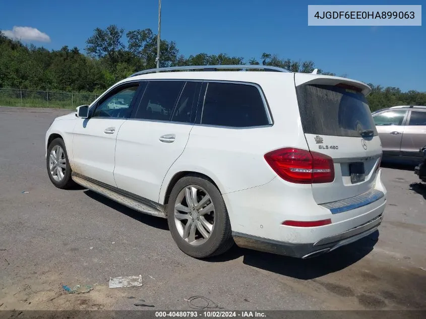 2017 Mercedes-Benz Gls 450 4Matic VIN: 4JGDF6EE0HA899063 Lot: 40480793