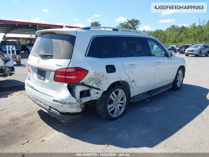 2017 Mercedes-Benz Gls 450 4Matic VIN: 4JGDF6EE0HA899063 Lot: 40480793