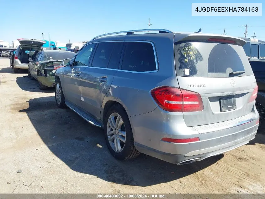 2017 Mercedes-Benz Gls 450 4Matic VIN: 4JGDF6EEXHA784163 Lot: 40493092