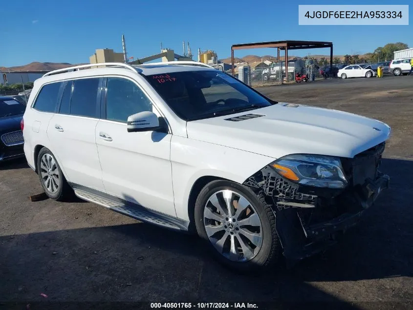 2017 Mercedes-Benz Gls 450 4Matic VIN: 4JGDF6EE2HA953334 Lot: 40501765