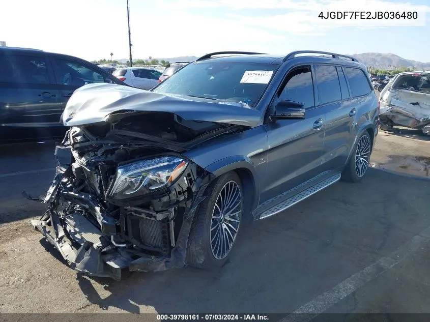 2018 Mercedes-Benz Amg Gls 63 4Matic VIN: 4JGDF7FE2JB036480 Lot: 39798161