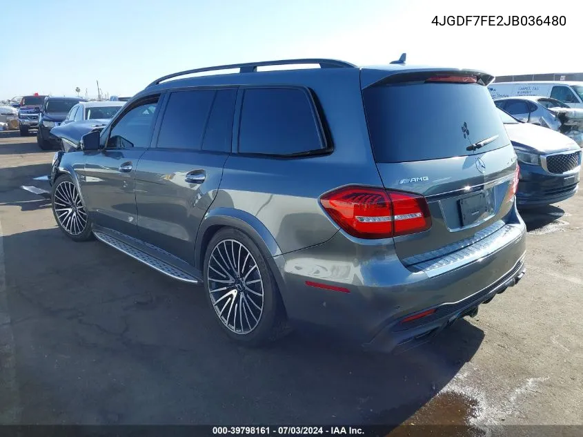 2018 Mercedes-Benz Amg Gls 63 4Matic VIN: 4JGDF7FE2JB036480 Lot: 39798161