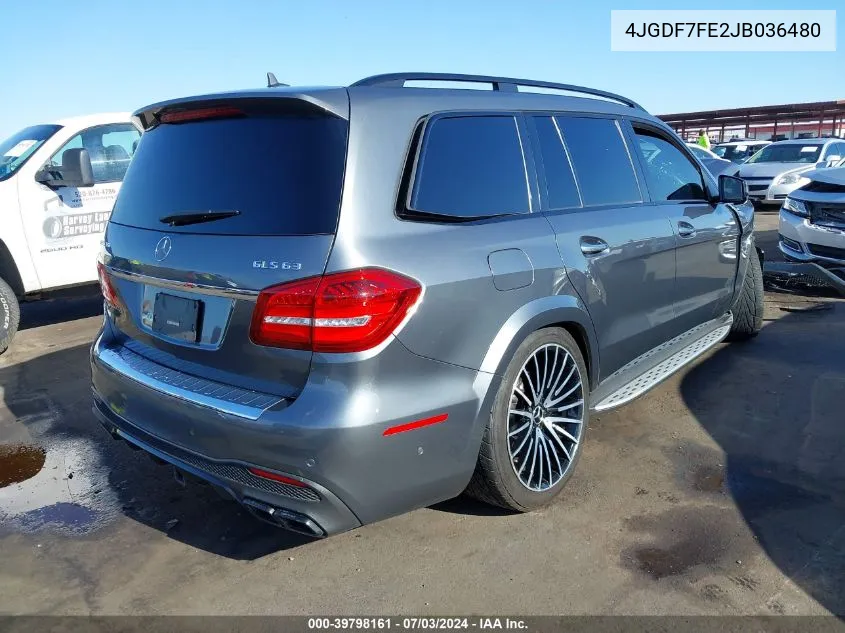 2018 Mercedes-Benz Amg Gls 63 4Matic VIN: 4JGDF7FE2JB036480 Lot: 39798161