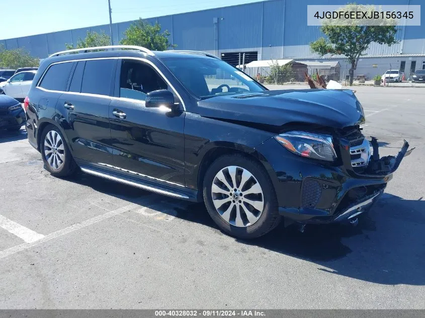 2018 Mercedes-Benz Gls 450 4Matic VIN: 4JGDF6EEXJB156345 Lot: 40328032