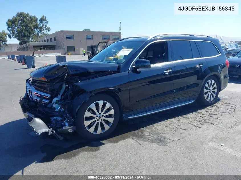 2018 Mercedes-Benz Gls 450 4Matic VIN: 4JGDF6EEXJB156345 Lot: 40328032