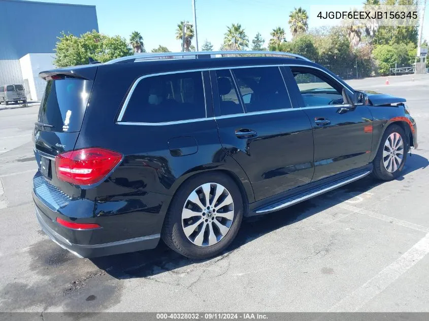 2018 Mercedes-Benz Gls 450 4Matic VIN: 4JGDF6EEXJB156345 Lot: 40328032