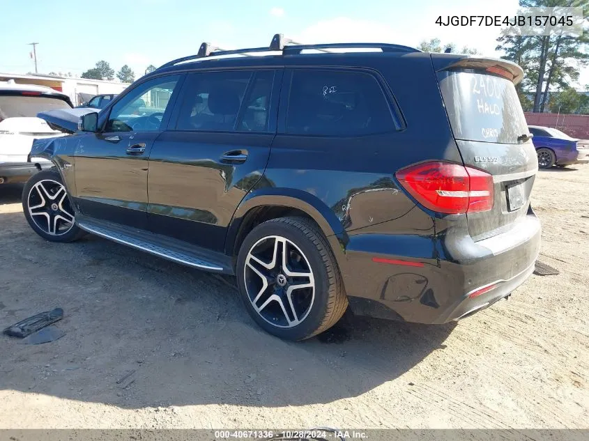 2018 Mercedes-Benz Gls 550 4Matic VIN: 4JGDF7DE4JB157045 Lot: 40671336