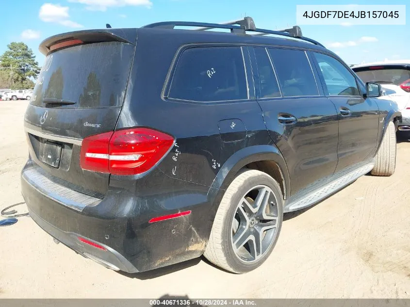 2018 Mercedes-Benz Gls 550 4Matic VIN: 4JGDF7DE4JB157045 Lot: 40671336