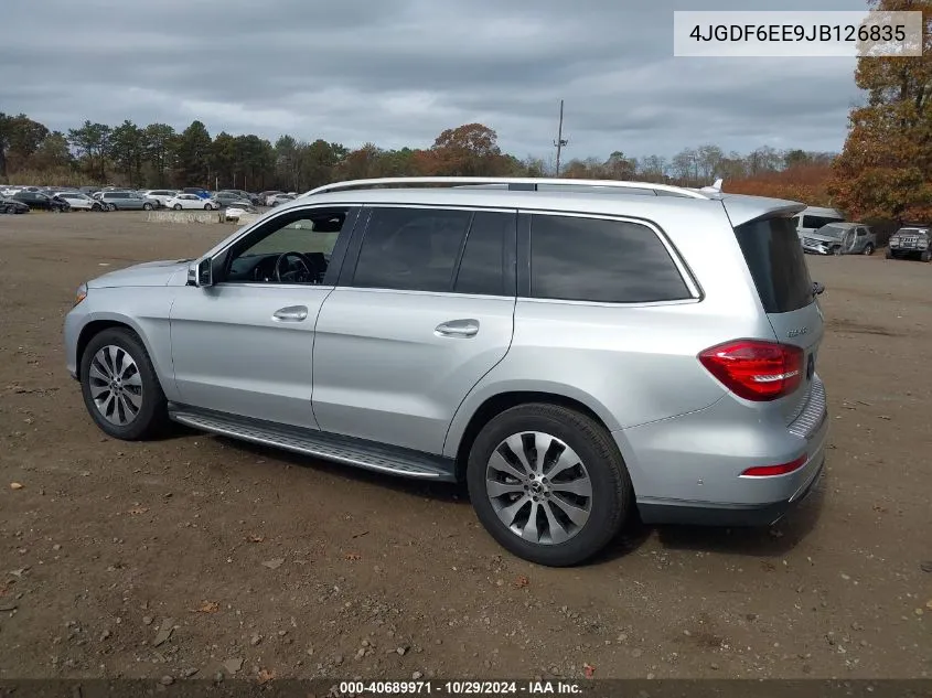 2018 Mercedes-Benz Gls 450 4Matic VIN: 4JGDF6EE9JB126835 Lot: 40689971