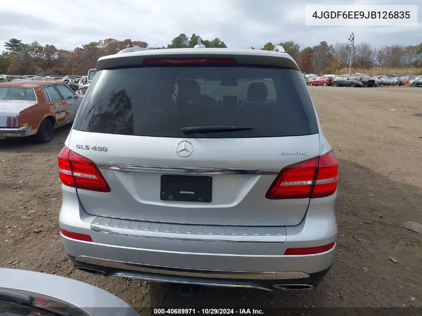 2018 Mercedes-Benz Gls 450 4Matic VIN: 4JGDF6EE9JB126835 Lot: 40689971