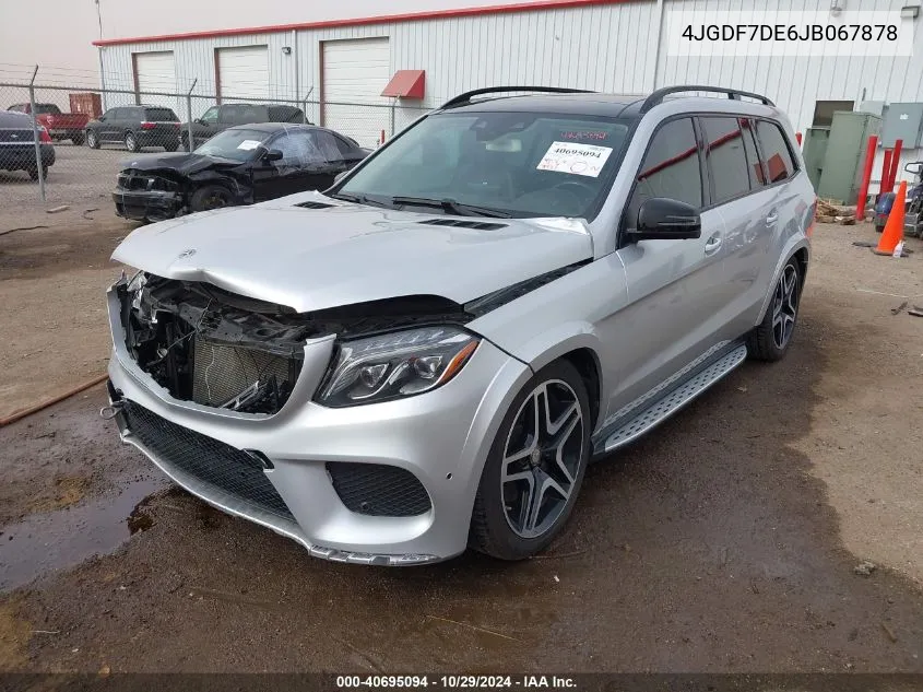 2018 Mercedes-Benz Gls 550 4Matic VIN: 4JGDF7DE6JB067878 Lot: 40695094