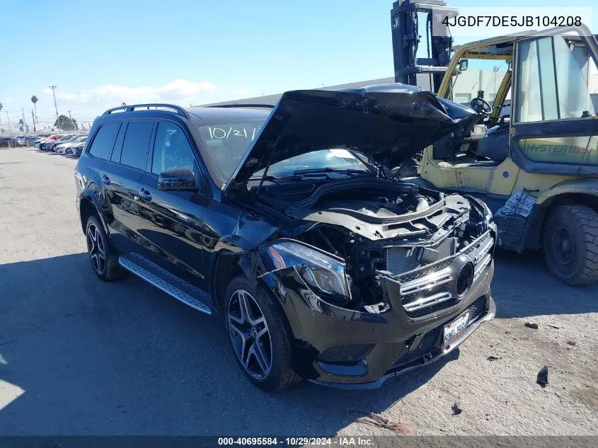 2018 Mercedes-Benz Gls 550 4Matic VIN: 4JGDF7DE5JB104208 Lot: 40695584