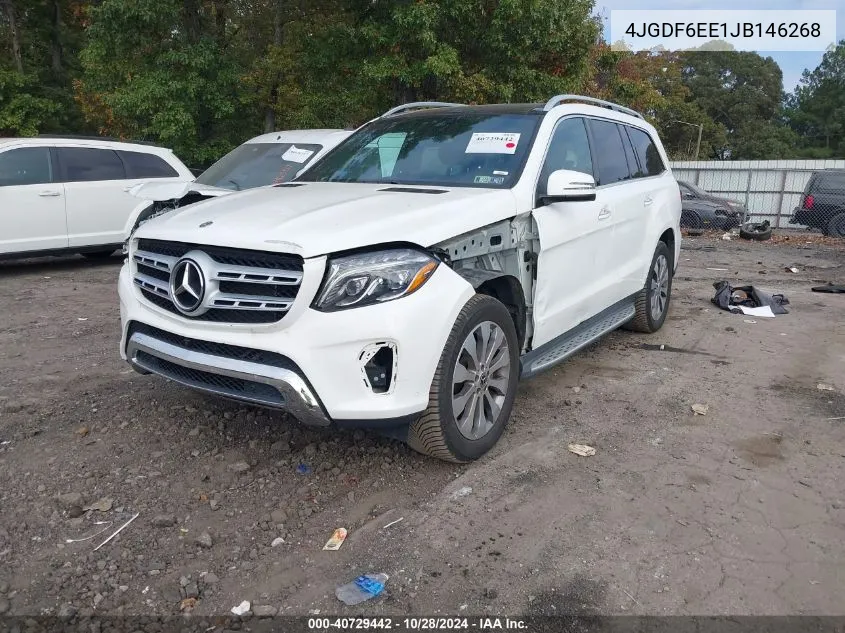 2018 Mercedes-Benz Gls 450 4Matic VIN: 4JGDF6EE1JB146268 Lot: 40729442