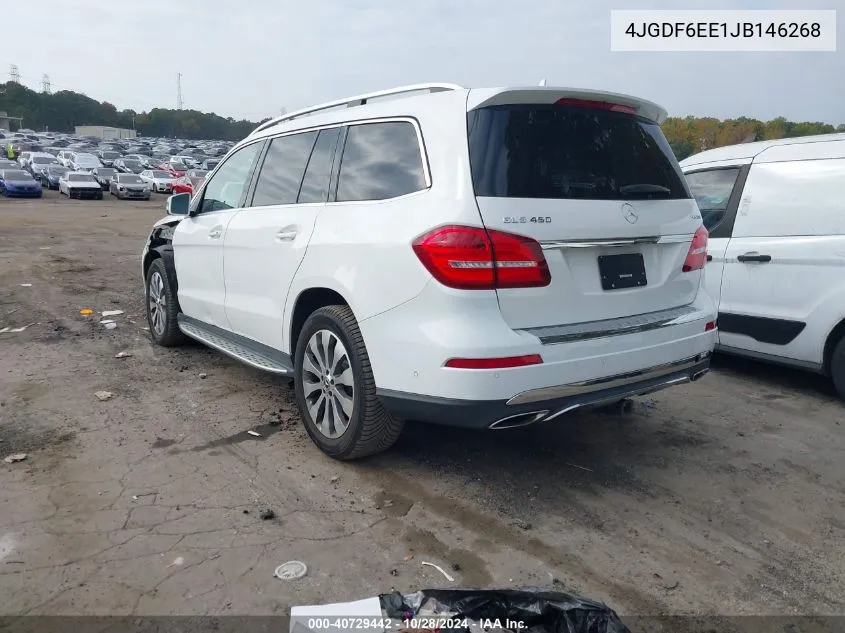 2018 Mercedes-Benz Gls 450 4Matic VIN: 4JGDF6EE1JB146268 Lot: 40729442