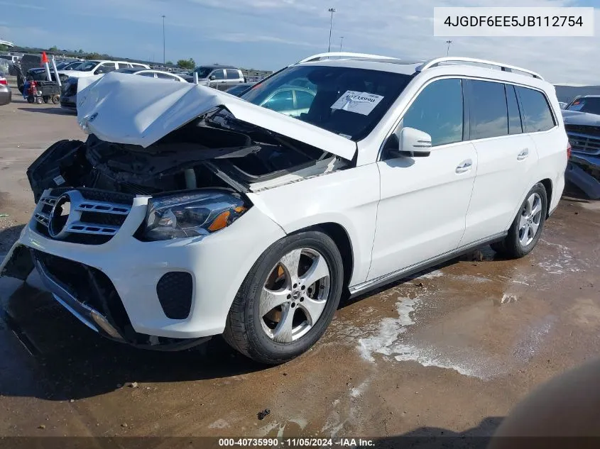 2018 Mercedes-Benz Gls 450 4Matic VIN: 4JGDF6EE5JB112754 Lot: 40735990