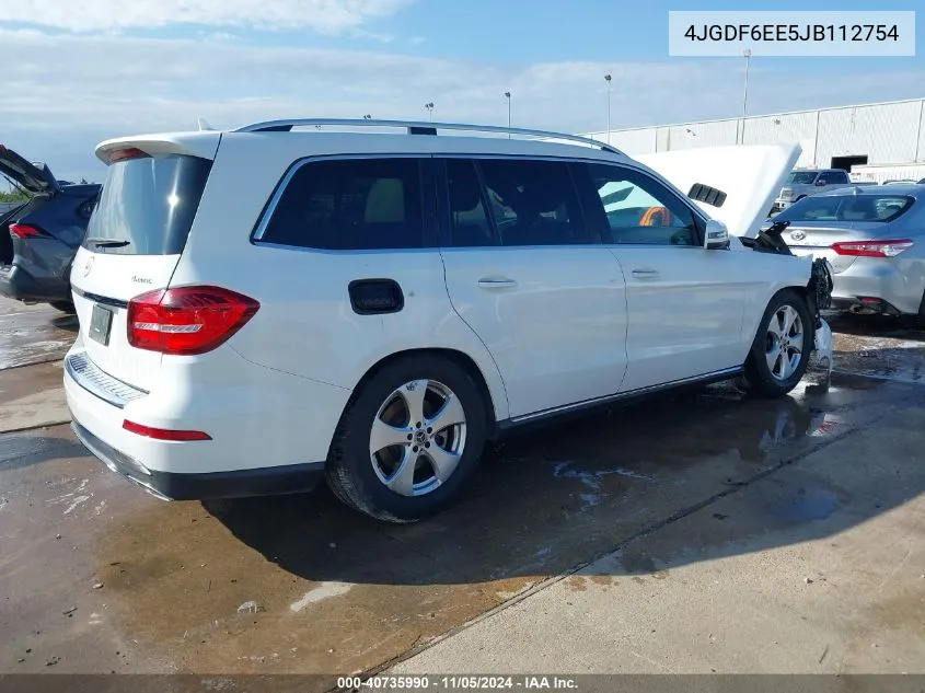 2018 Mercedes-Benz Gls 450 4Matic VIN: 4JGDF6EE5JB112754 Lot: 40735990